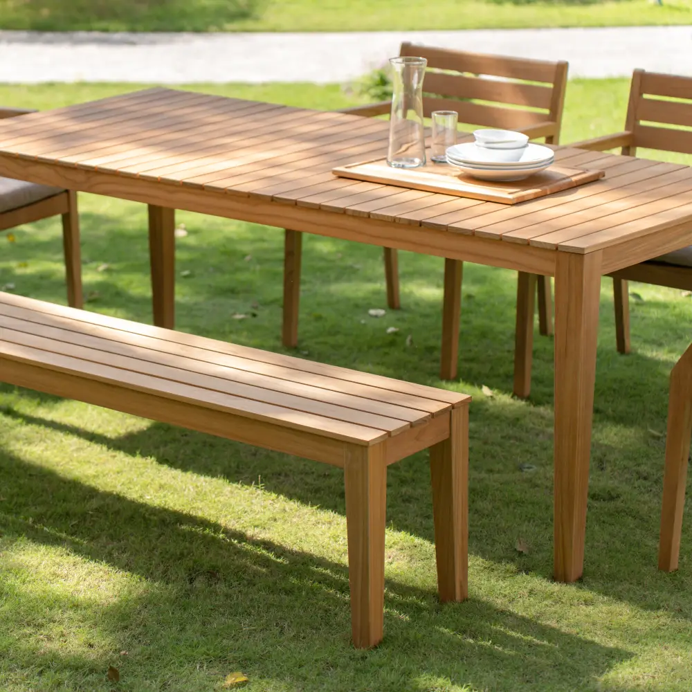 Gunnaröd benk teak inkl. pute beige