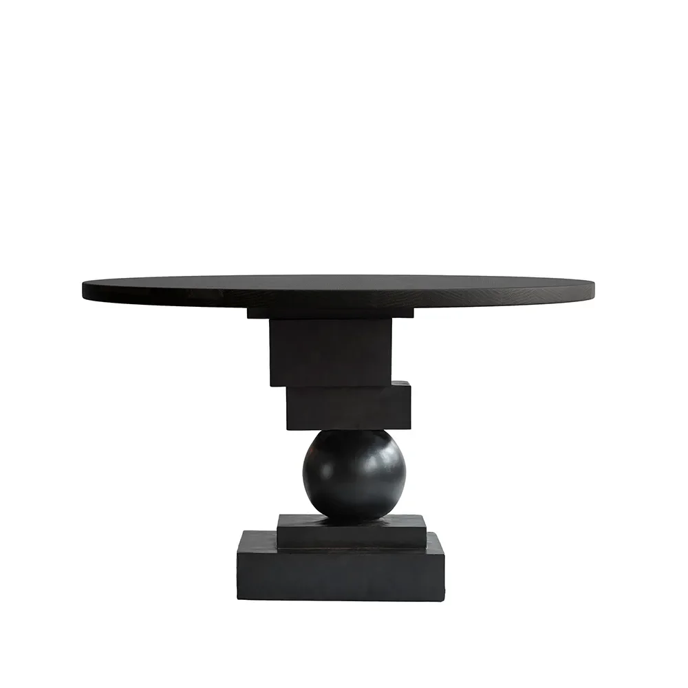 Artist spisebord Ø120 - Kaffesort eik