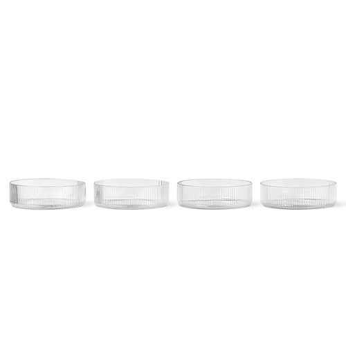 Ripple Serveringsskål 4-pakning - Clear