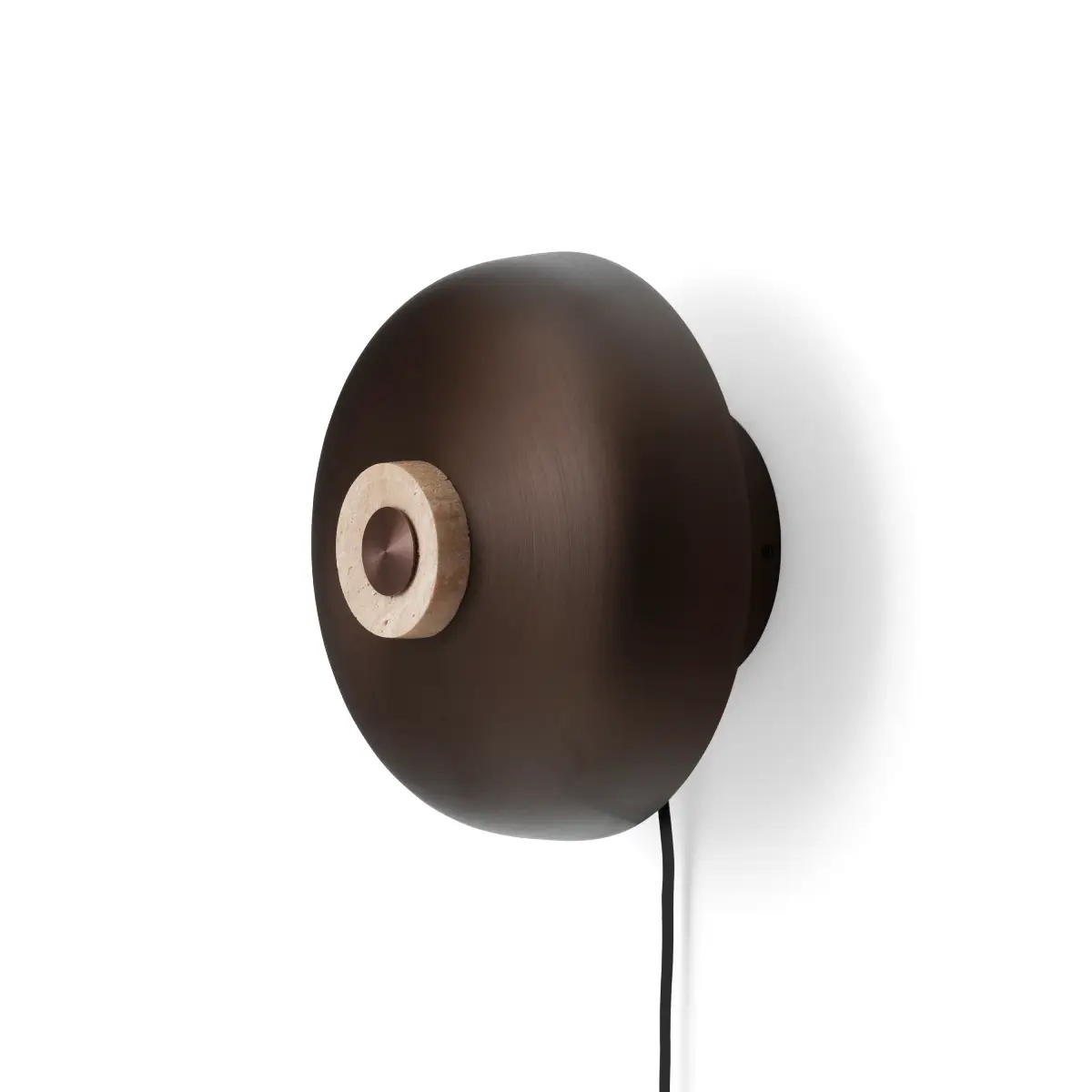 Reverse vegglampe Travertine, sand/aluminium, bronsefarget