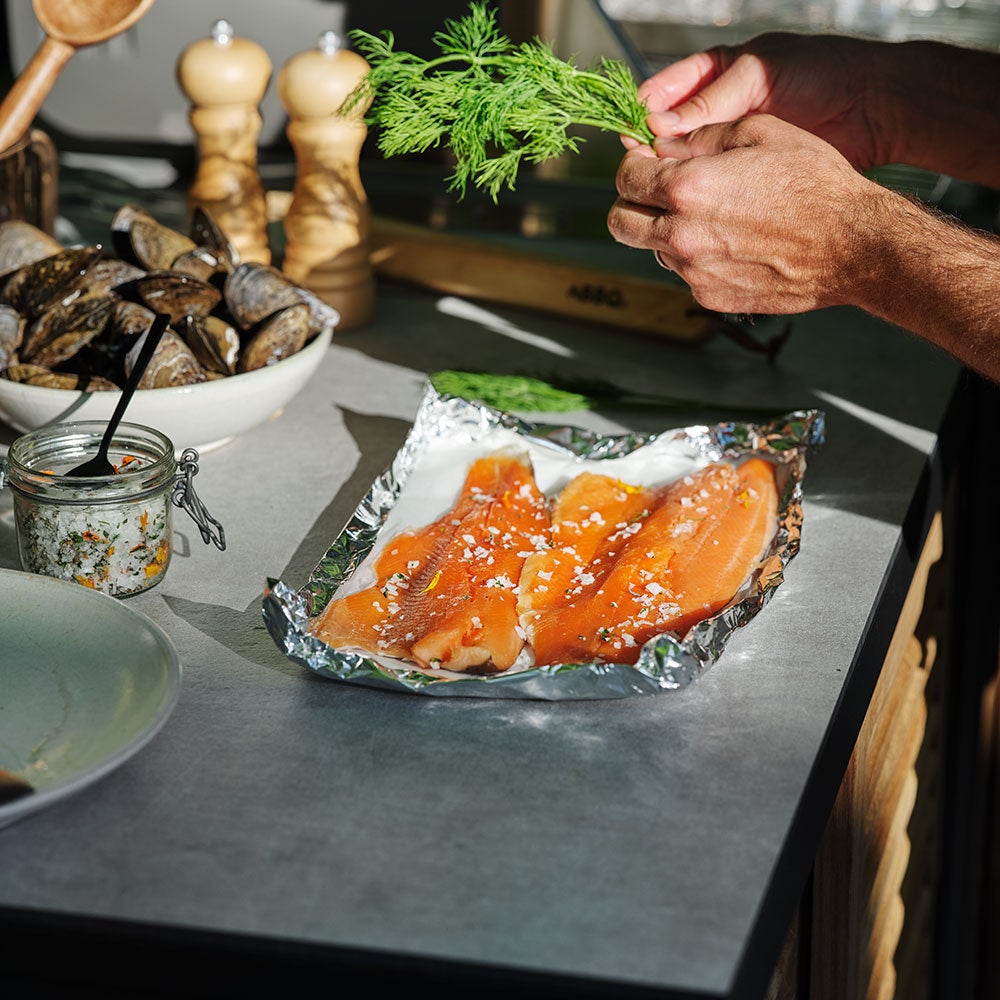 Fornax kjøkkendel stor svart/grå Brafab