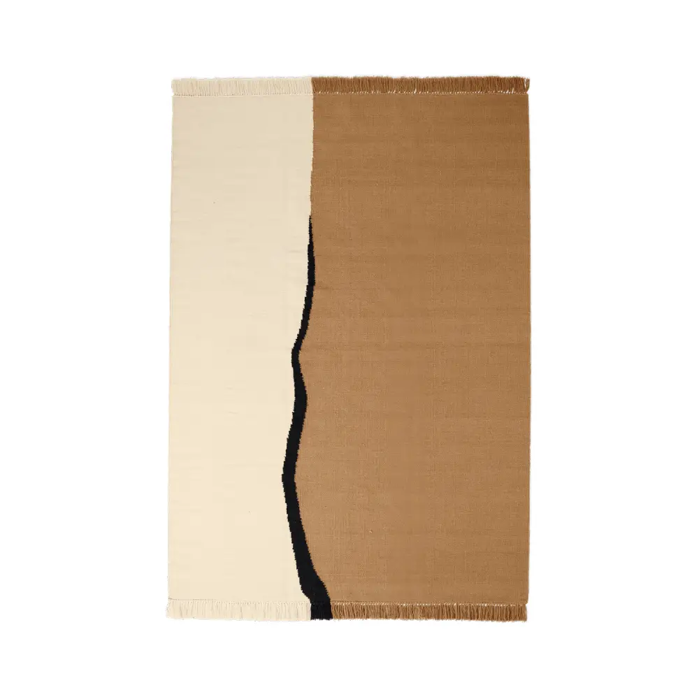 Soil Kelim teppe 170x240 cm- Dark Sand/Off-white