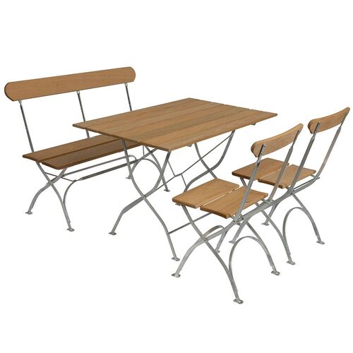 Bryggerigruppe bord, sofa og 2 stoler eik Grythyttan Stålmöbler