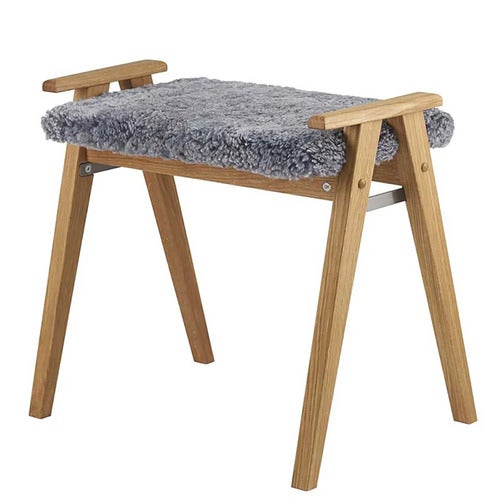 Alme Krakk lakkert eik/safeskinn lysegrå