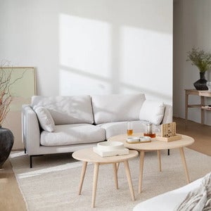 Corwin 2,5-seter sofa i stoff Rita Lys beige