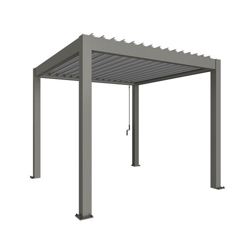 Pergola størrelse 3 x 3 metallic quartz grå/sølv