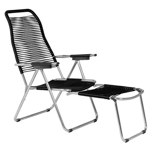 Spaghetti solstol i svart aluminium