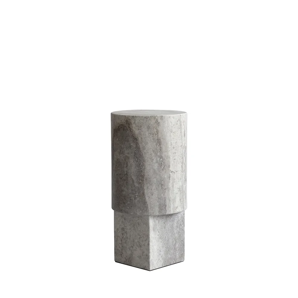 Column bord – sølvfarget travertin