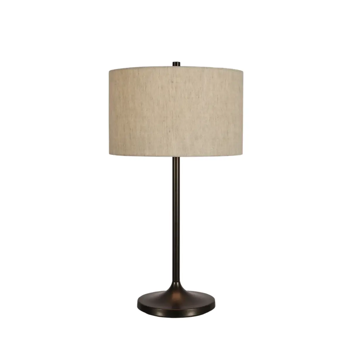 Soft bordlampe Ø34 naturfarget lin / metallisk bronse