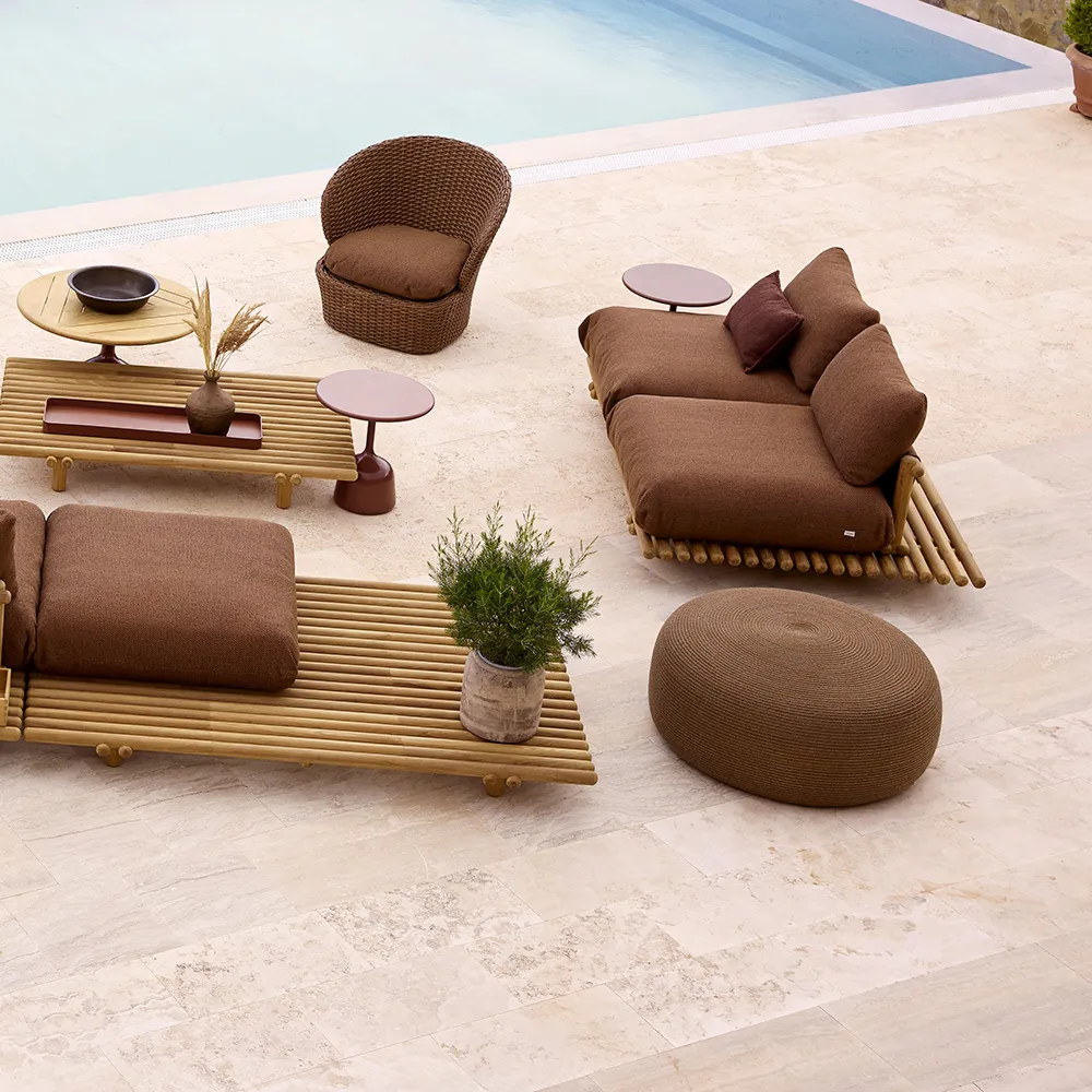 Circle fotskammel ekstra stor Umber brown Soft Rope