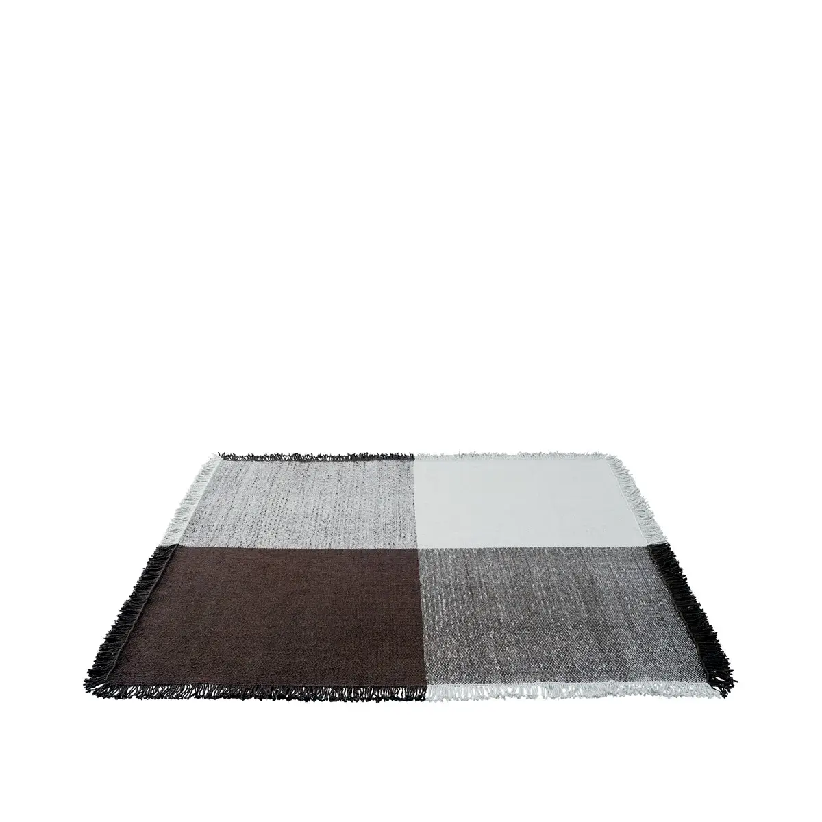  Verso-teppe – 258 x 258 cm – Kjølig grå / mørkebrun