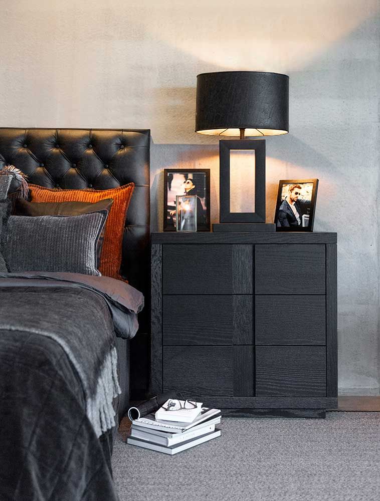 Vienna sengegavl 90 x 140 svart skinn Artwood