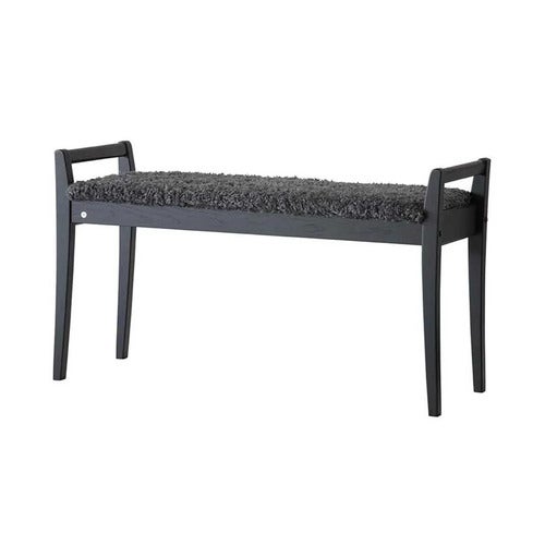 Meja Bench Svartbeiset eik/safeskinnlook Mørk grå