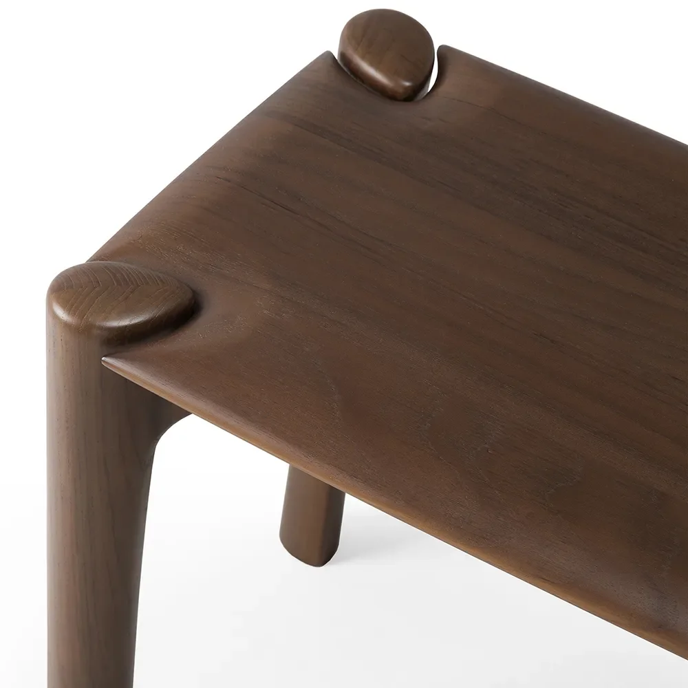 PI Benk 35x126 cm Brunlakkert teak