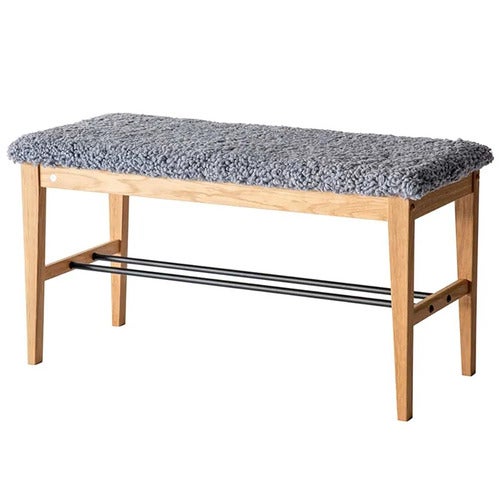 Cora benk oljet eik/safeskinn lysegrå