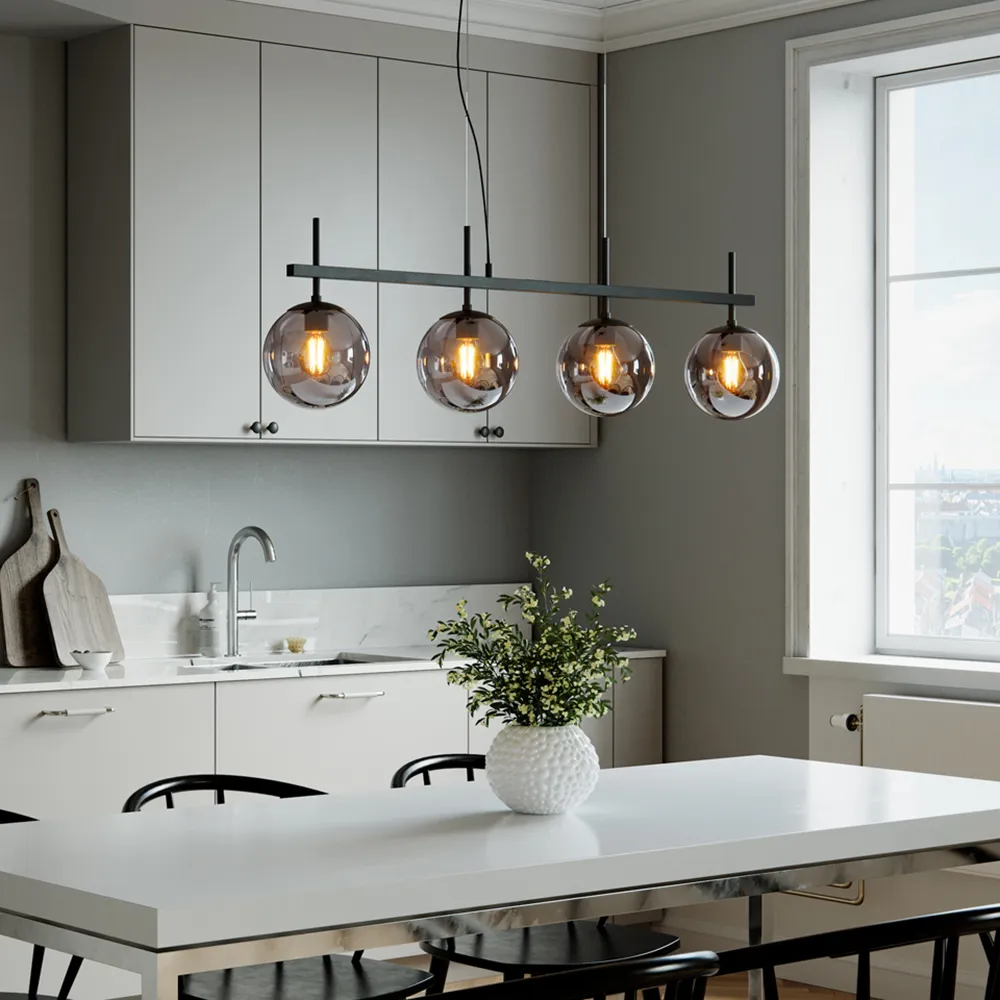 Boyle taklampe 4 lys Røykgrå