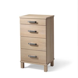 Nadja Kommode H75 B40 Hvitoljet eik/slipte stålskuffer