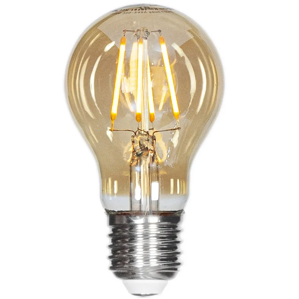 Filament lyskilde LED dimbar E27 4W Ø60mm Amber