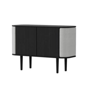 Treasures skap med 2 dører, svart eik/Sterling