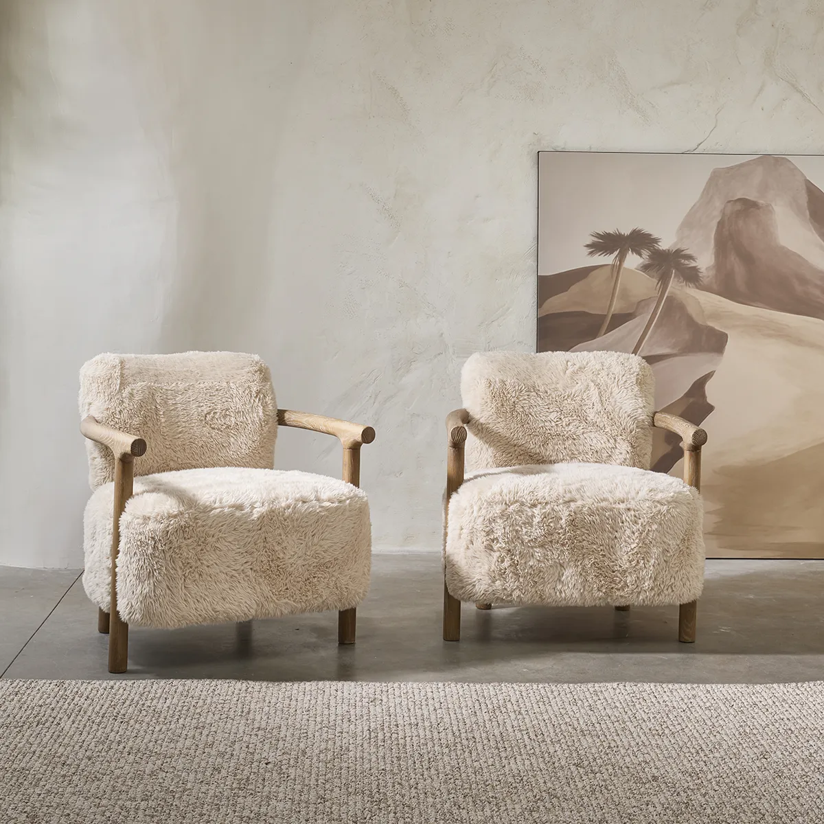 Lenestol i Askétre Glenn Cloud Fur Off White