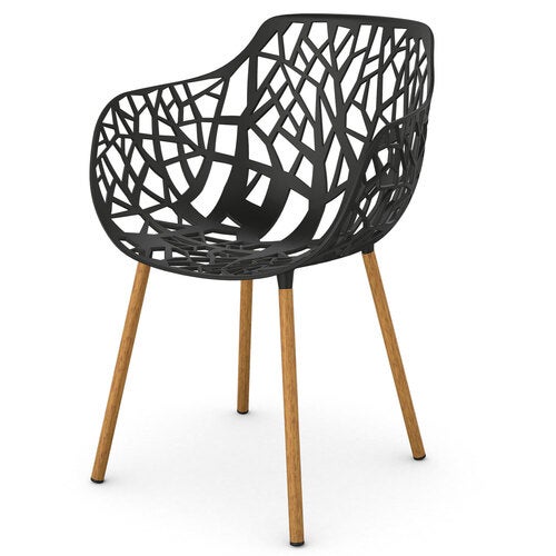 Forest Stol med armlener Iroko/Black 