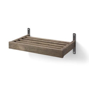 Nadja Skohylle 50 cm veggmontert røkt eik/slipt stål