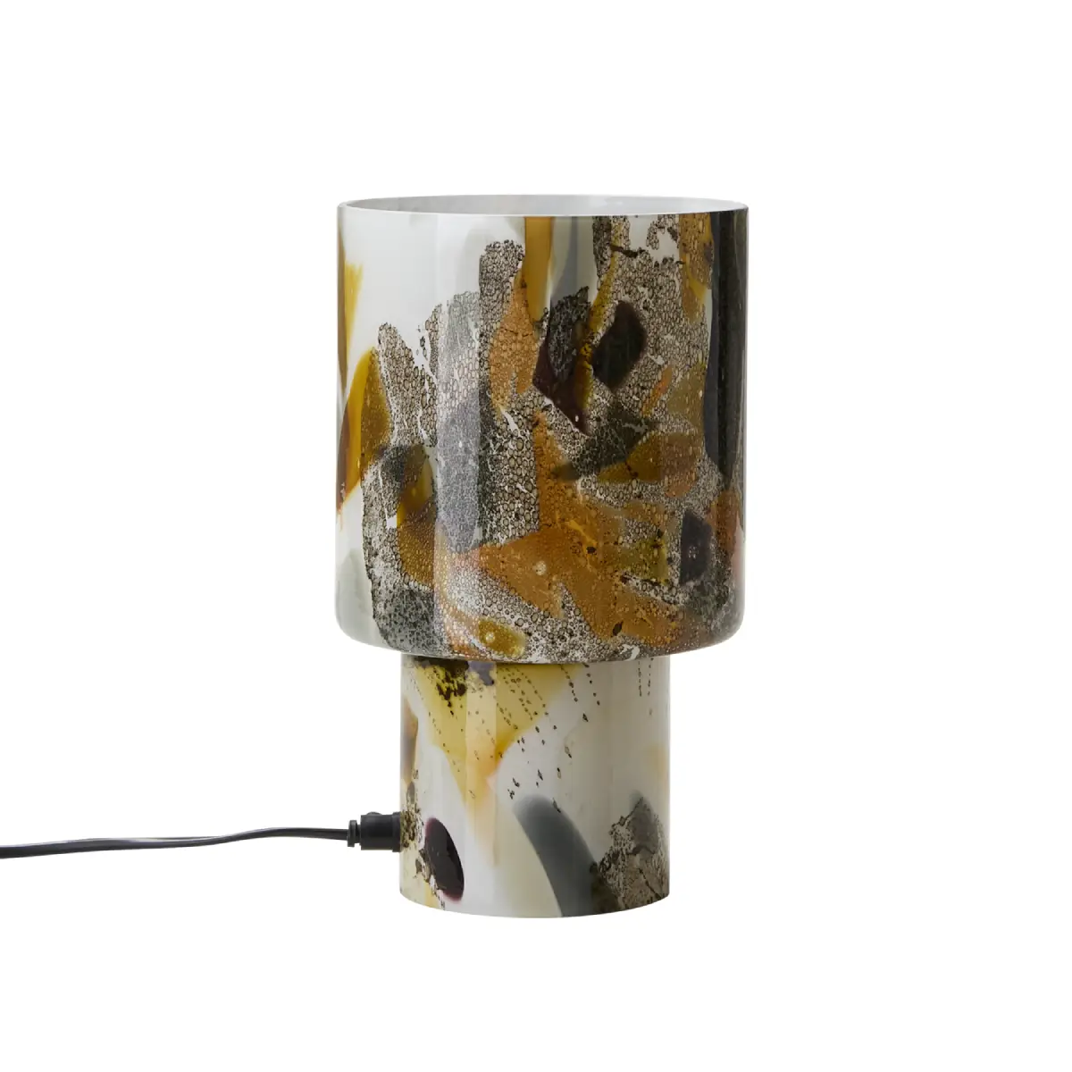 Affari of Sweden, Bordlampe i glass Eldor Brun flerfarget H25 cm