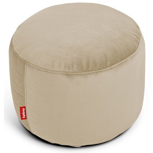 Point velvet recycled pouf camel