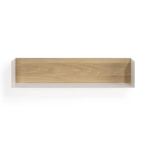  U shelf 70x15 cm eik/hvit metall