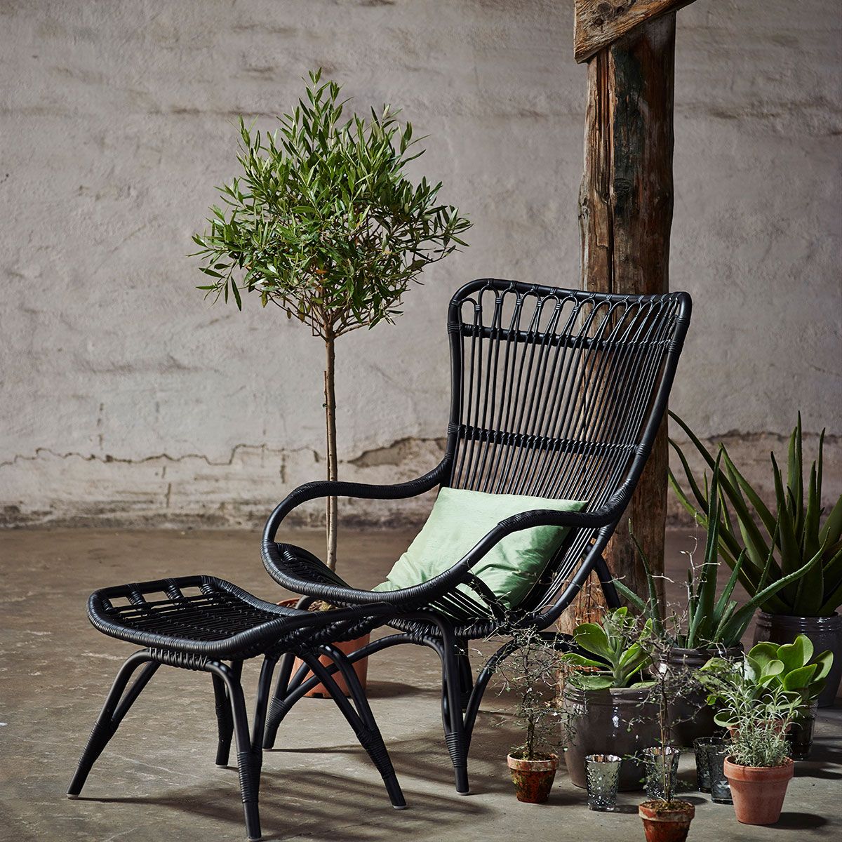 Monet rottingstol Svart