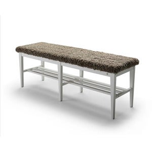 Nadja Bench 130/cm Hvitlakkert bjørk/safeskinn Sahara