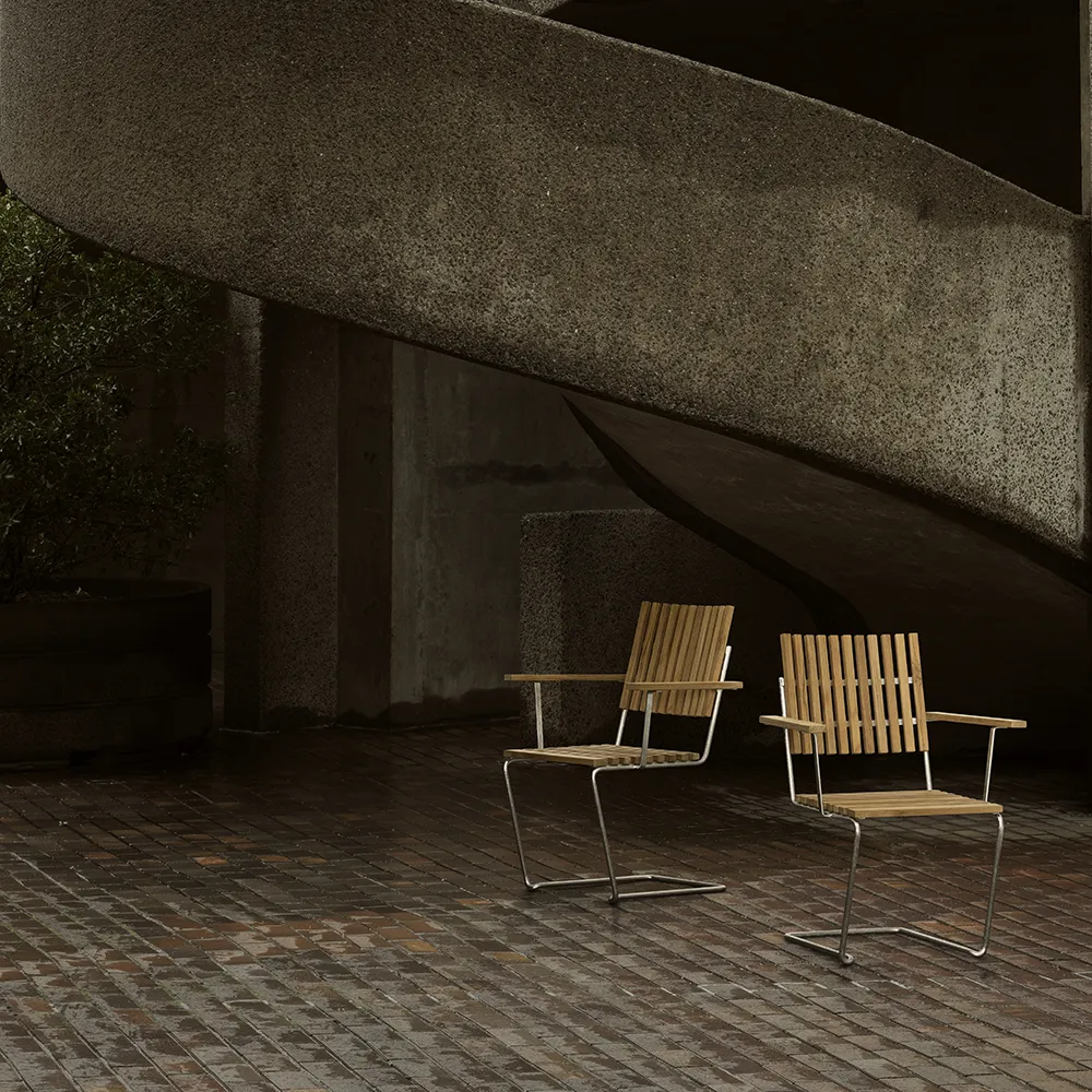 Bovik lenestol teak / galvanisert