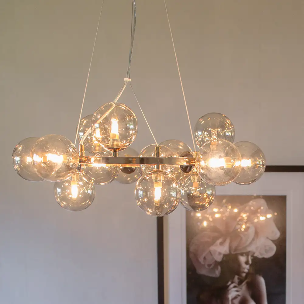 Splendor Taklampe Ø58cm Gull Amber