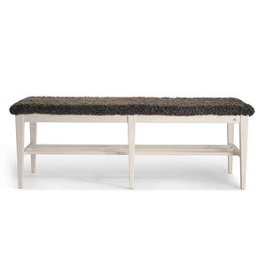 Nadja Bench 130 cm Hvitoljet ask/safeskinn brun