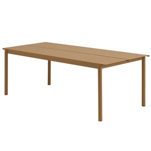 Linear Steel Spisebord 220x90 cm Burnt Orange 