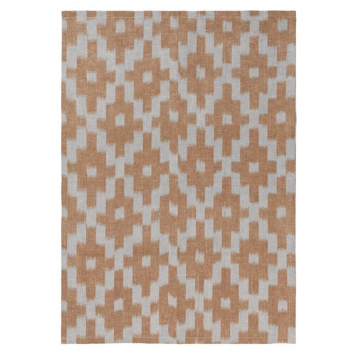 Ikat Kjøkkenhåndkle - Mist Blue/Terracotta