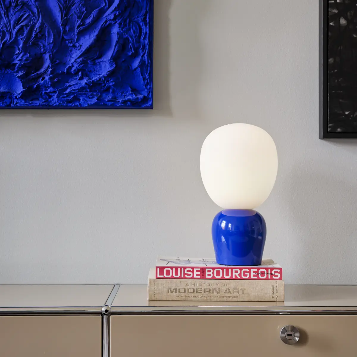 Bordlampe Ø18,4 x H33,5 cm Metall/glass Ultramarinblå