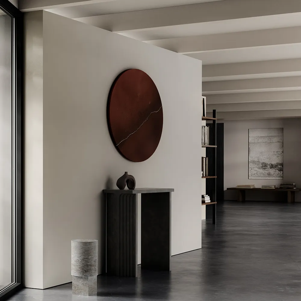 Column bord – sølvfarget travertin