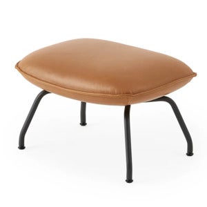 Doze Ottoman Tube Base - Refine Leather Cognac Anthracite Black