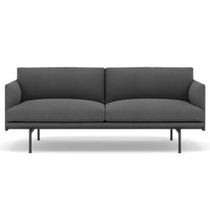 Outline Sofa 2-seater - Black Base - Remix 163 Black