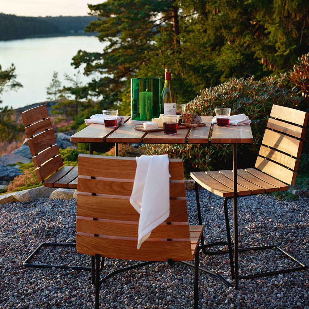 Grinda spisestol svart/teak 