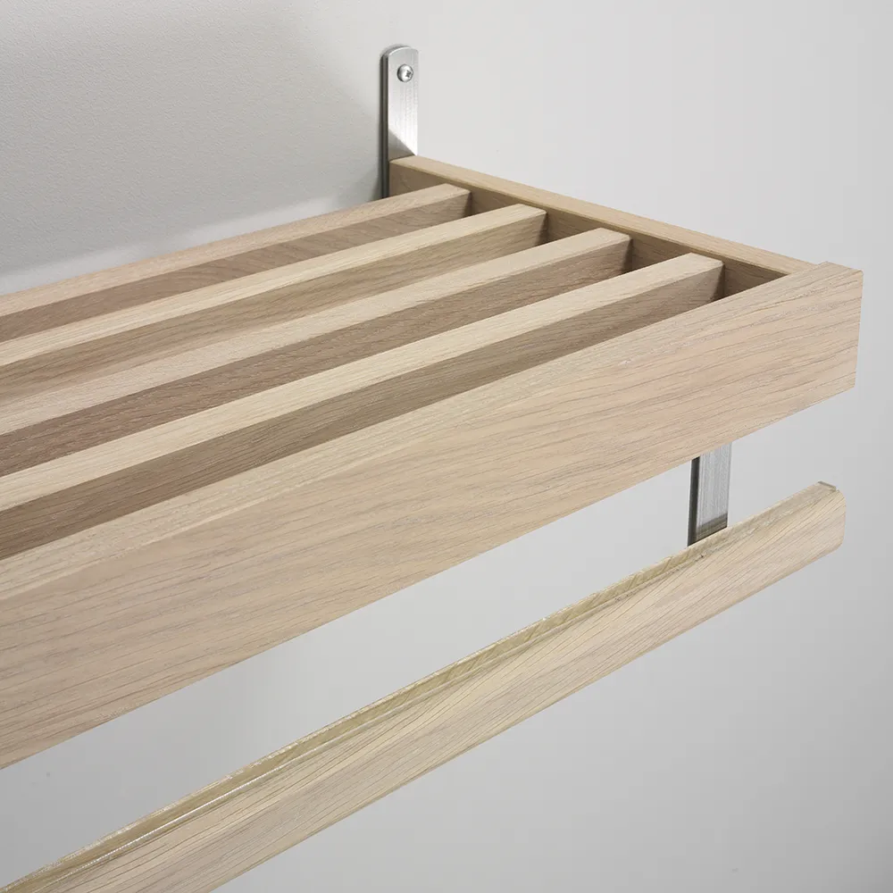 Nadja Hattehylle 100 cm 1 nivå Hvitoljet eik/slipestål