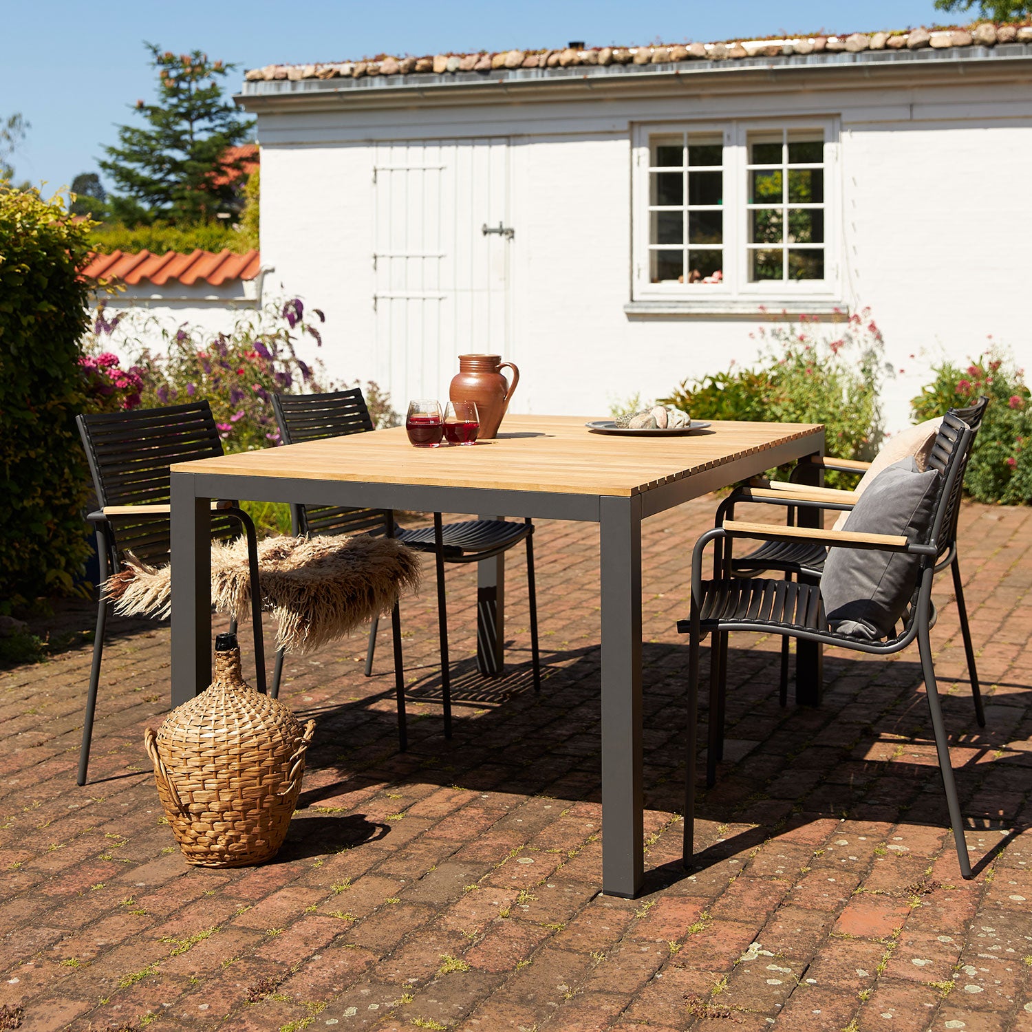 Mood 100x167 cm bord teak antracit 