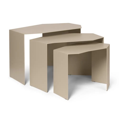 Shard Cluster bord – sett med 3 – Cashmere