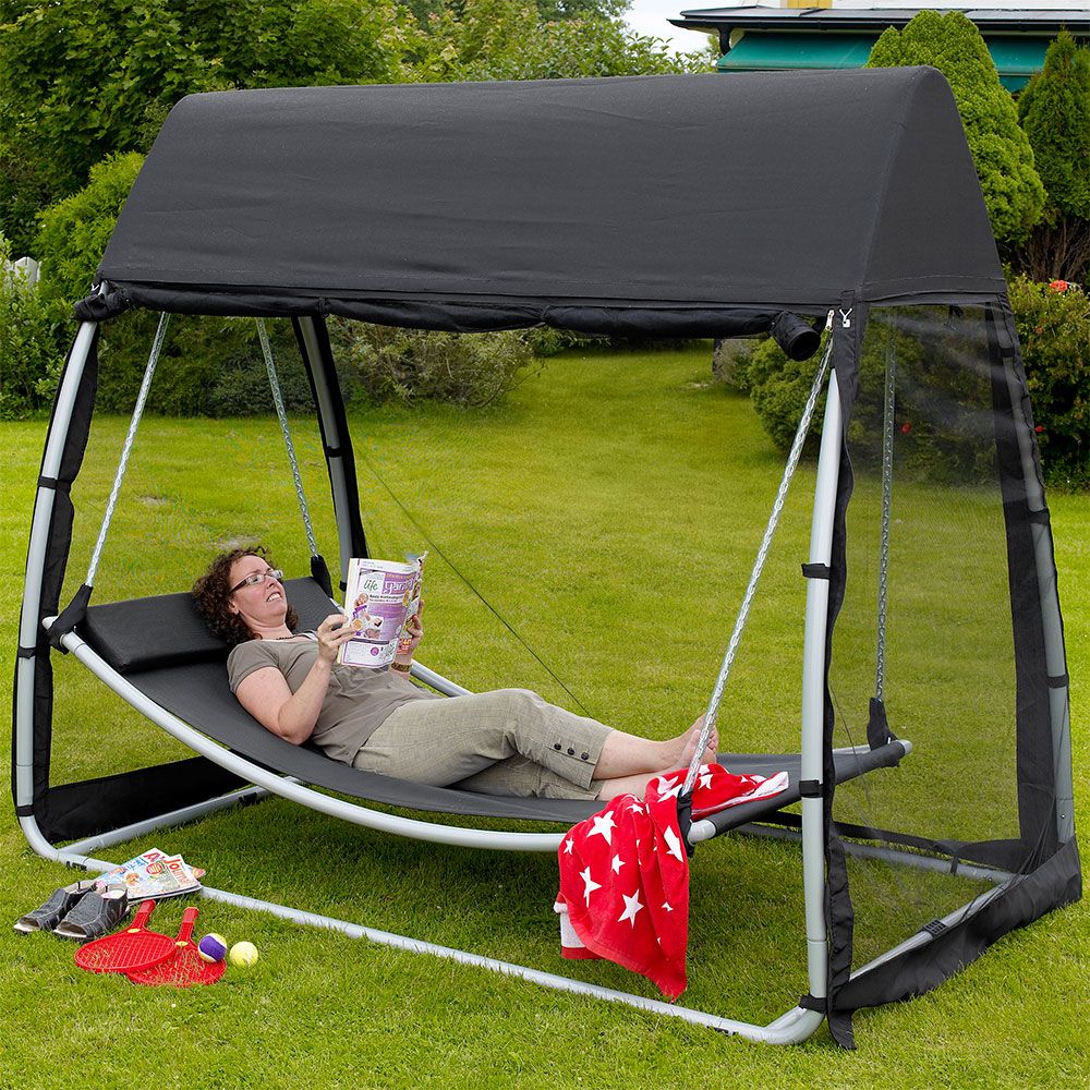 Silas hengekøye sølv/svart Brafab