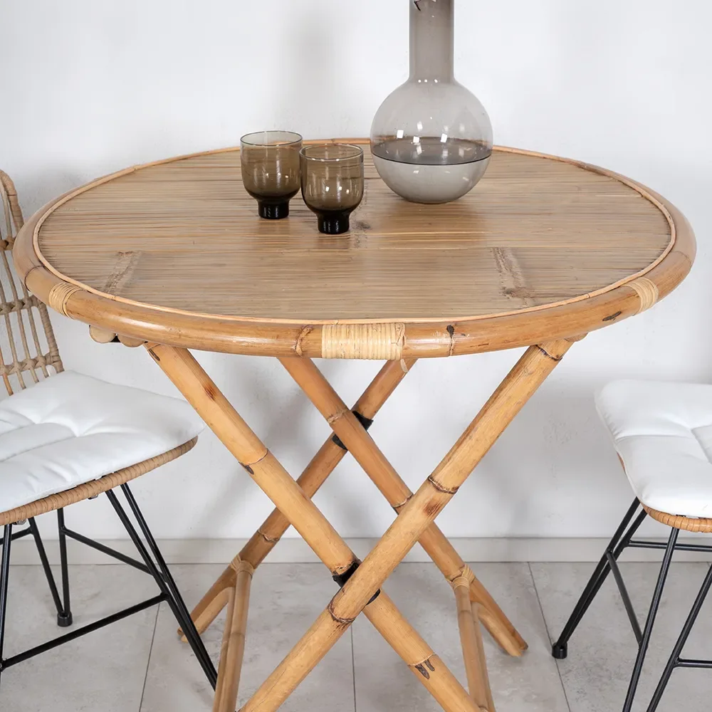 Cane Kafébord Ø90 cm Bambus 