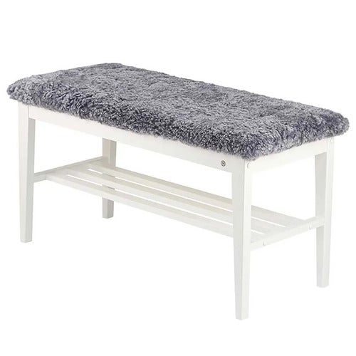 Nadja Bench Hvitlakkert bjørk/safeskinn lysegrå