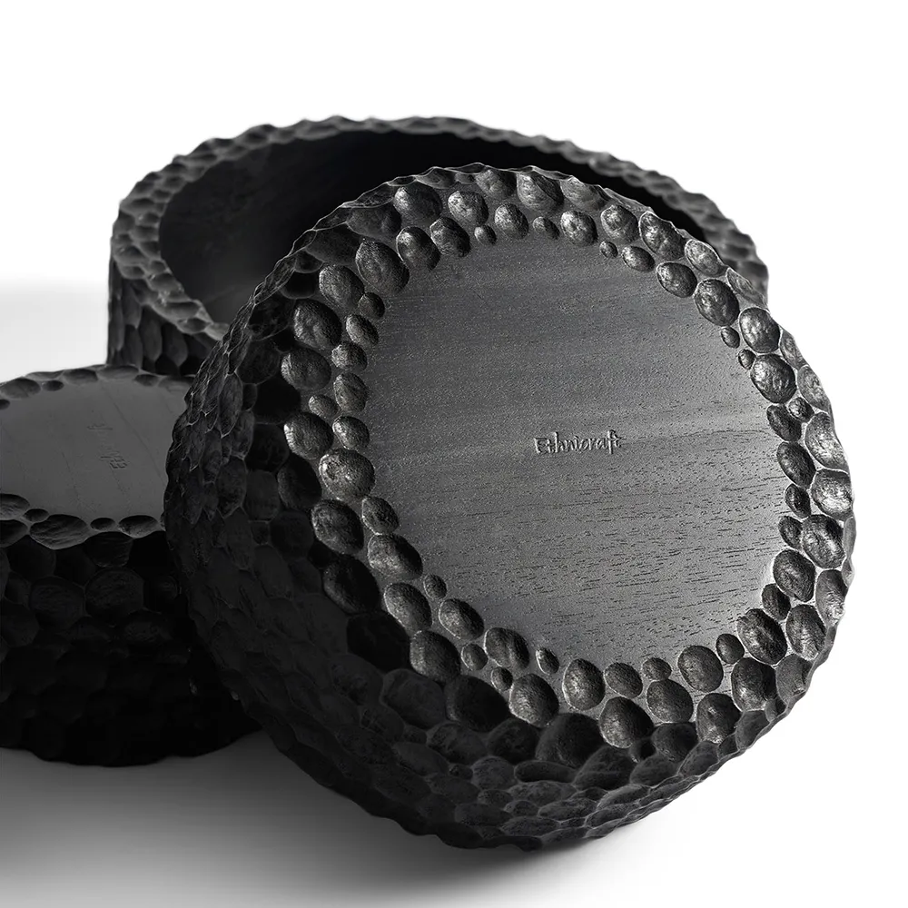 Chopped skål svart lakkert mahogni- Sett med 3 stk