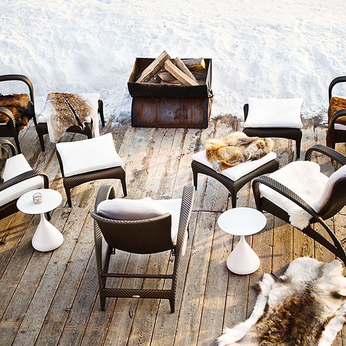 Satellitt sidebord 40 cm hvit 