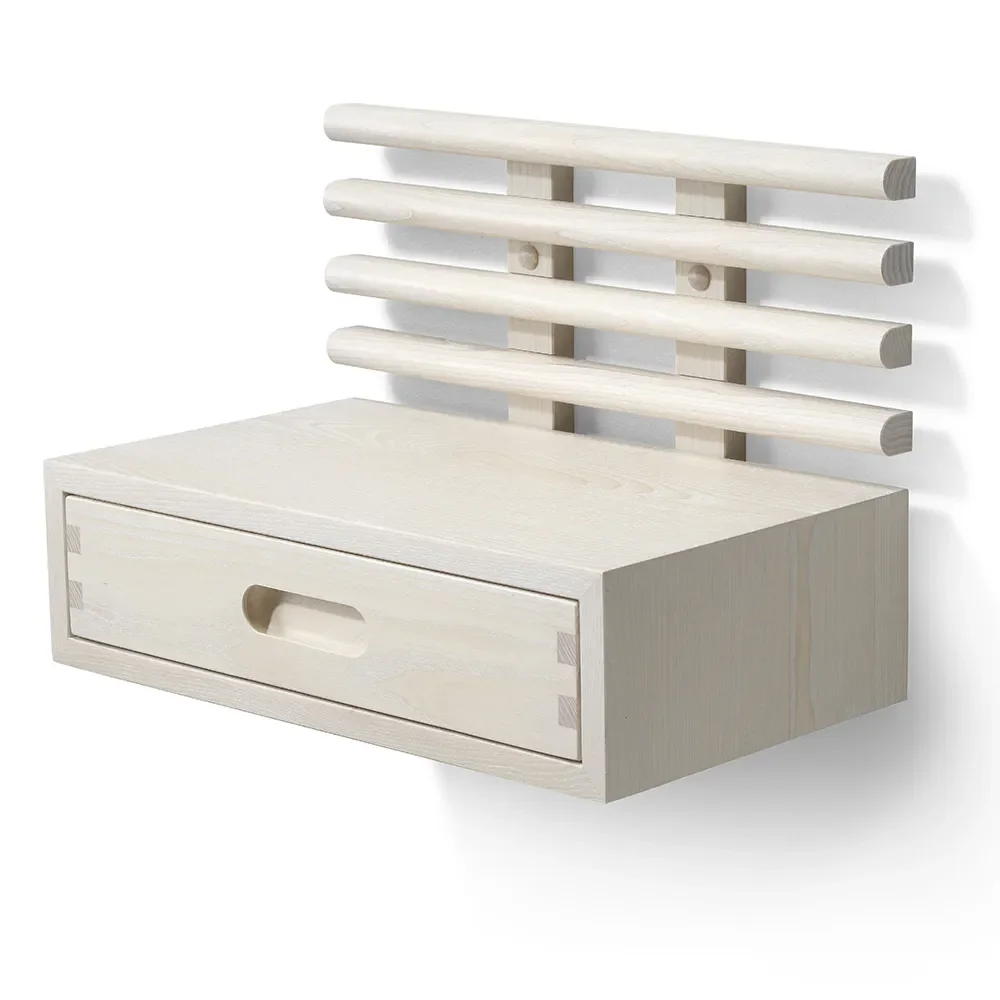 Zana Nattbord med skuff Hvitoljet ask